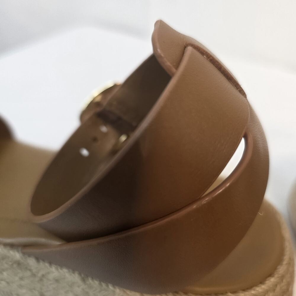 FitFlop F-Mode Womens Espadrille Sandals Sz 9 Deep Tan Leather Ankle Strap - Picture 16 of 16